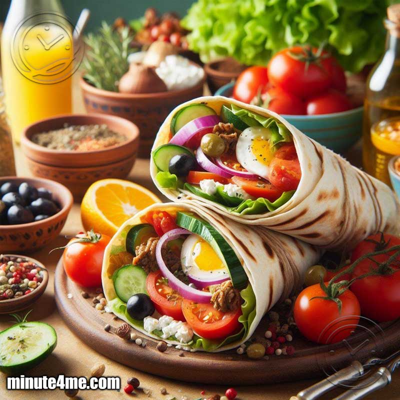 Mediterranean Diet Breakfast Wraps